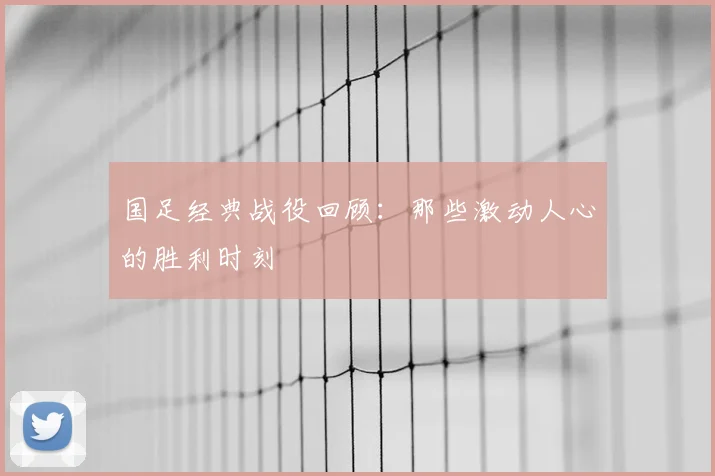 国足经典战役回顾:那些激动人心的胜利时刻